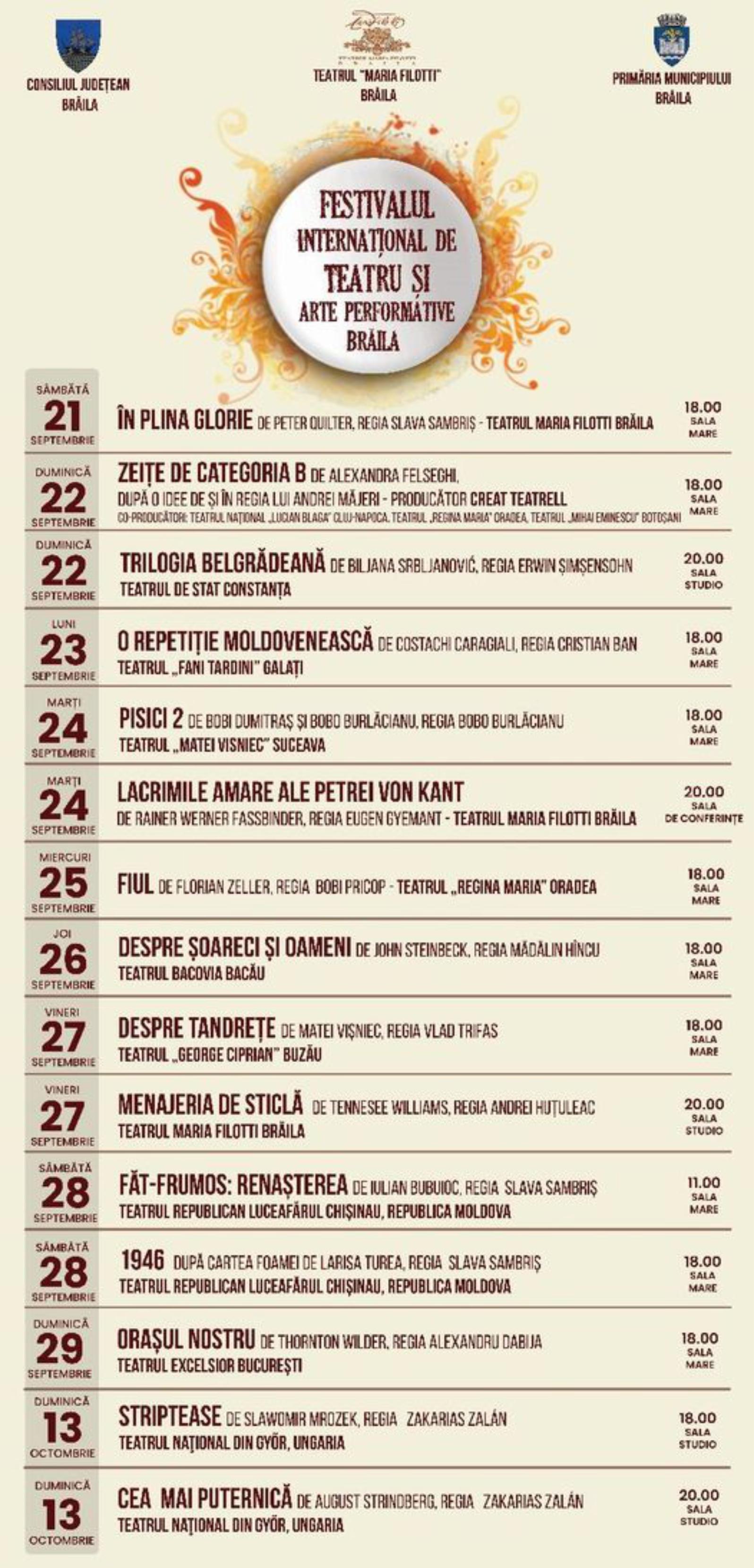 program teatru