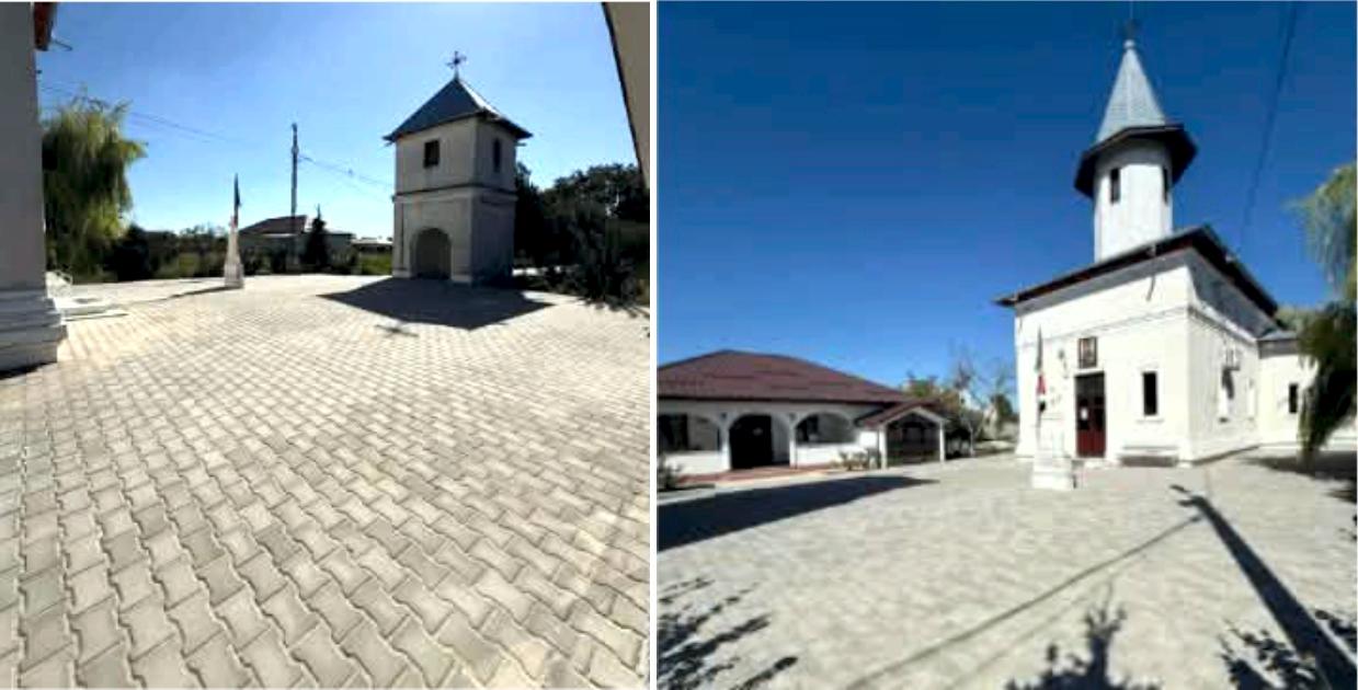 Pavare curte interioară Biserica Sfântul Pantelimon, sat Lacu Sărat