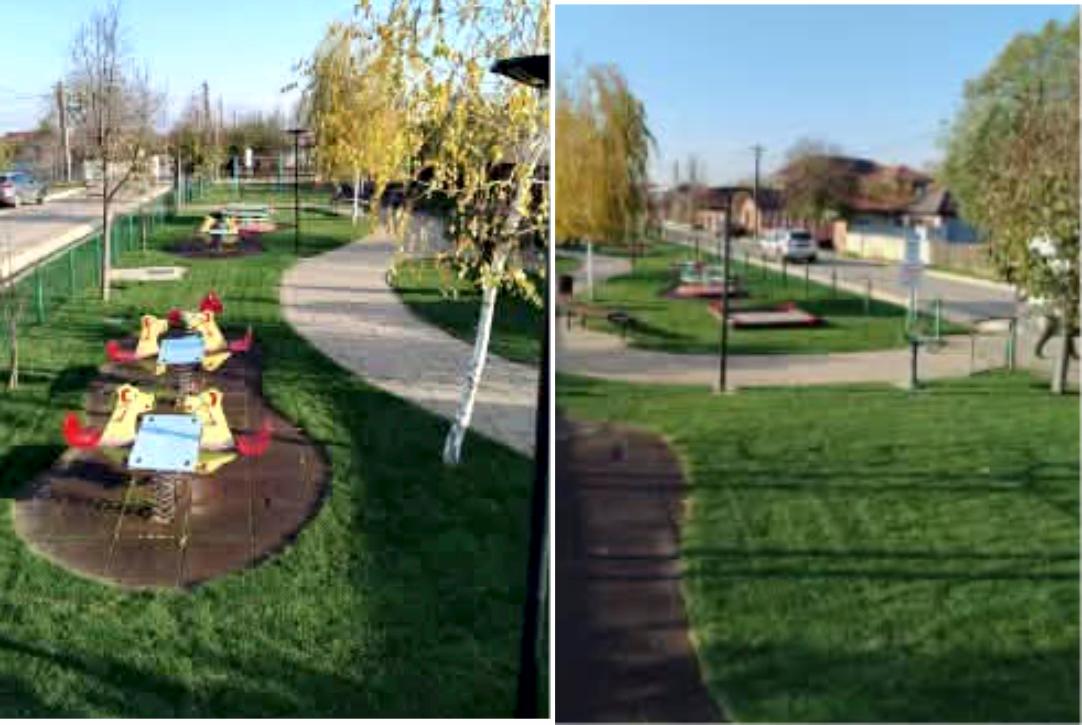 Amenajare spații verzi parc de joacă sat Chiscani