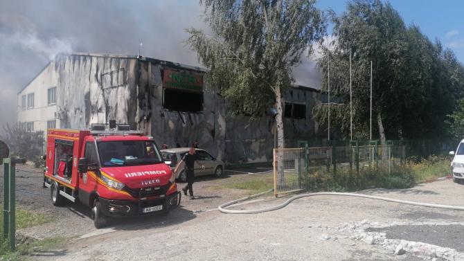 Incendiu la o fabrică de prelucrare a furnirului, din comuna Siliștea